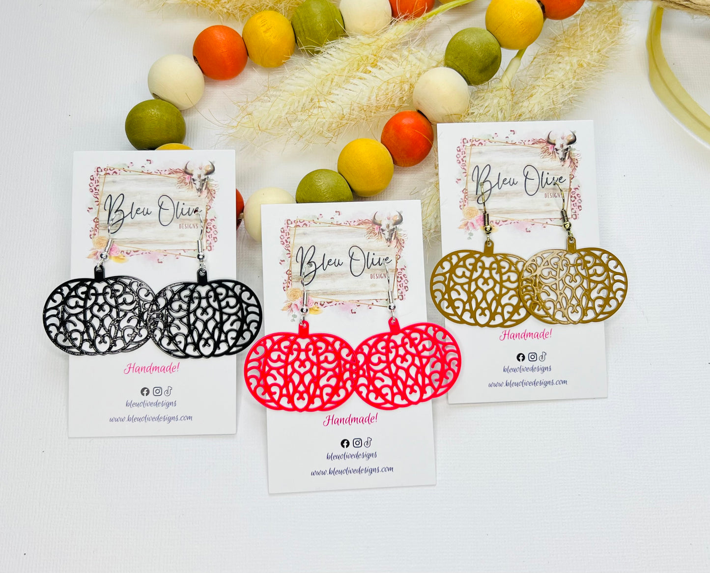 Squatted Pumpkin Filigree Earrings π»π