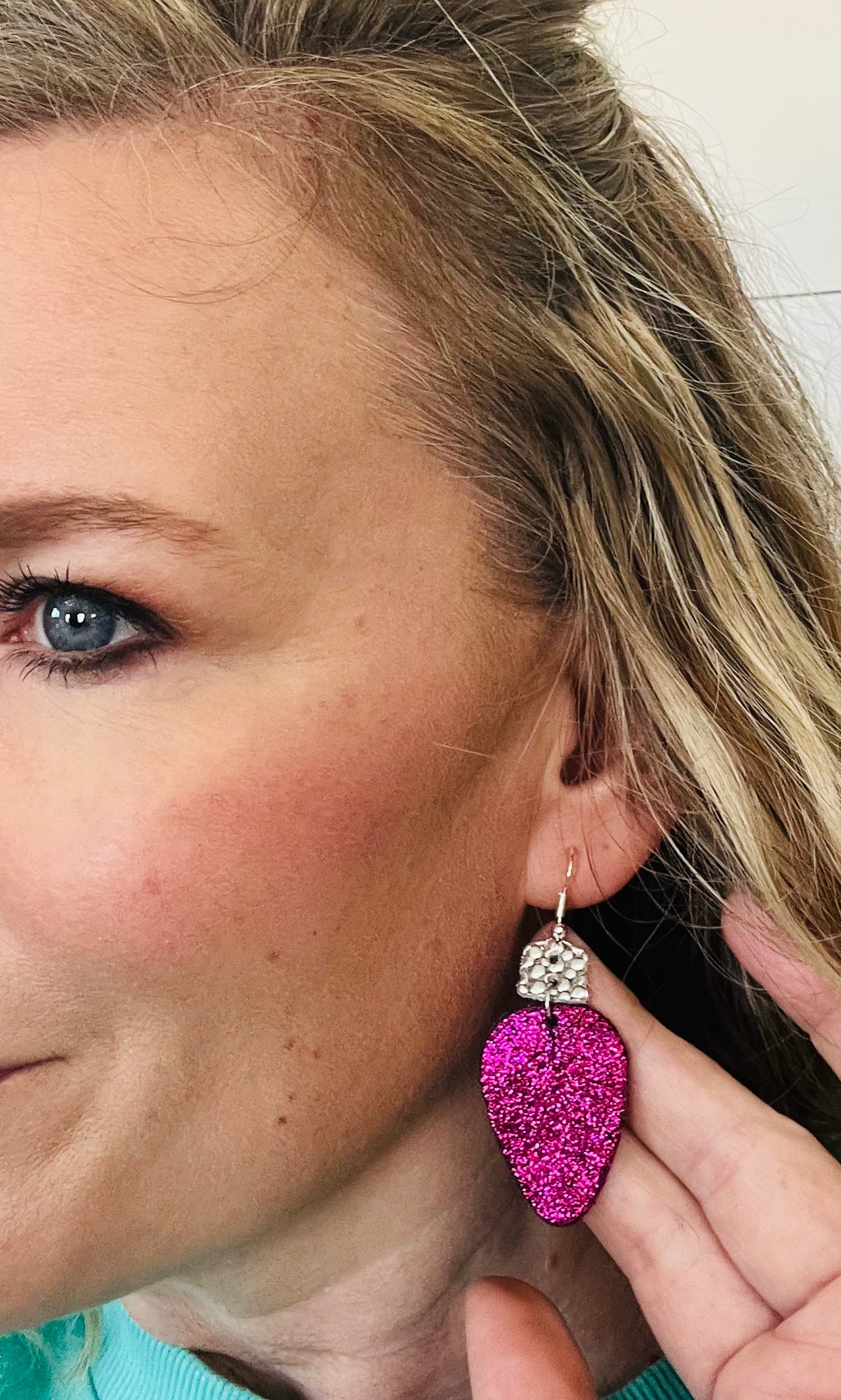 Jewel Toned Glowing Bulb Leather Earrings