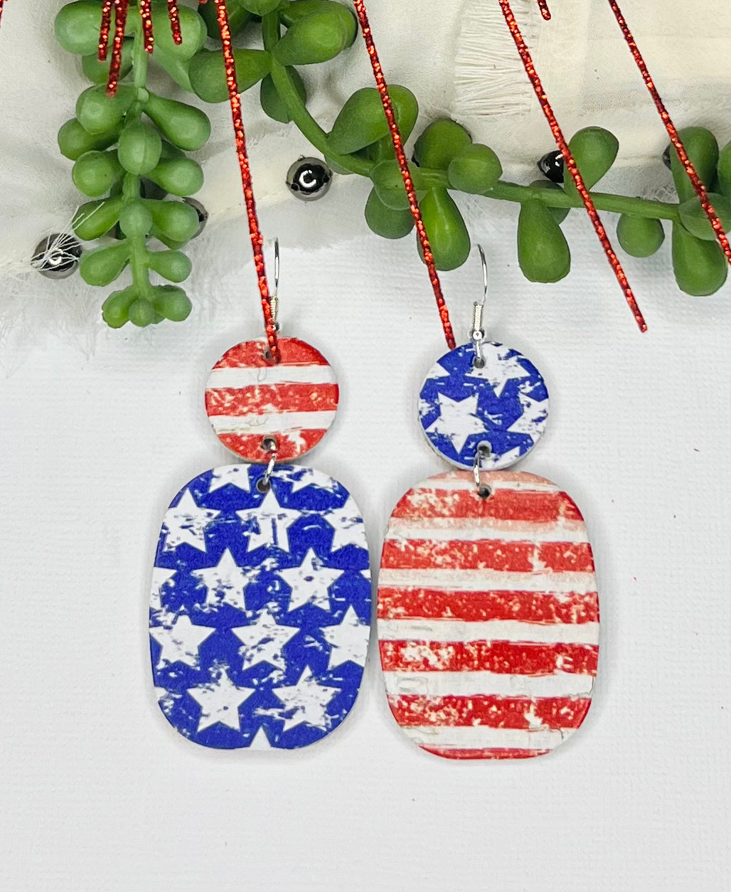 Double Sided Stars & Stripes Earrings