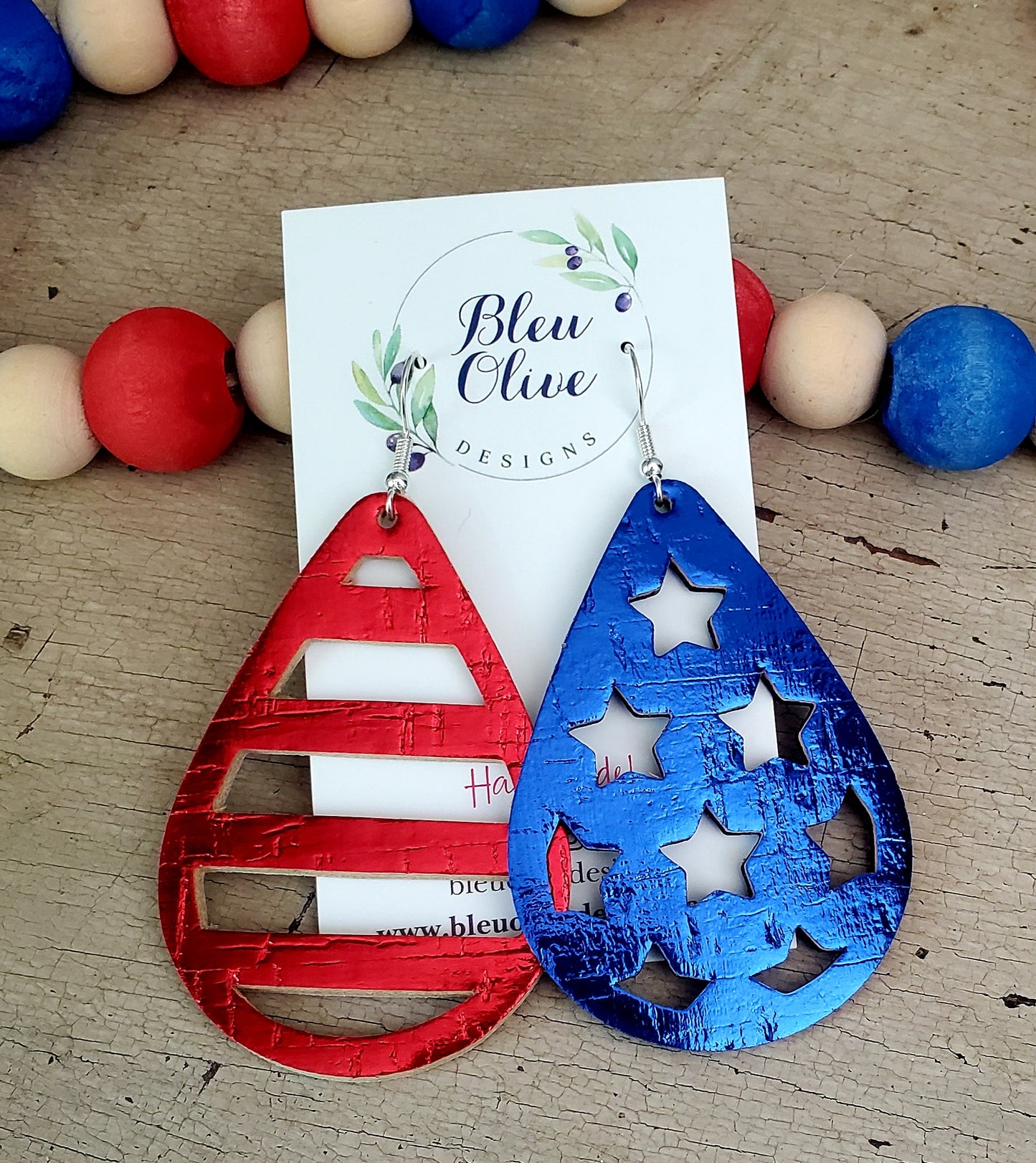 Stars & Stipes Leather Earrings