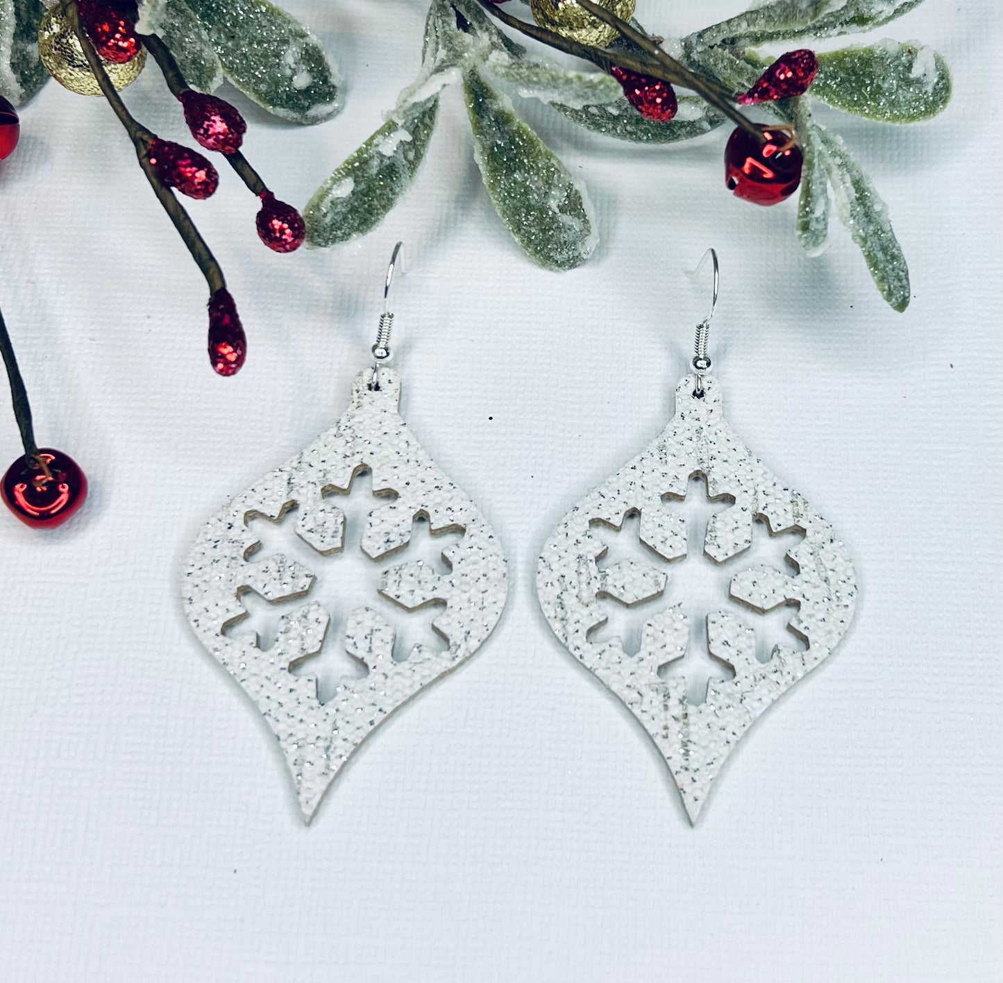 Snowflake Leather Earrings