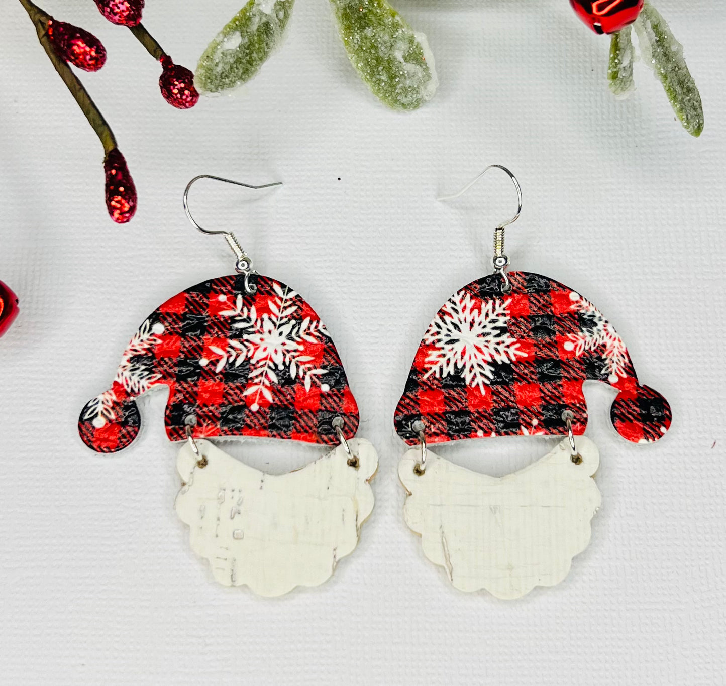 Santa Hats Leather Earrings