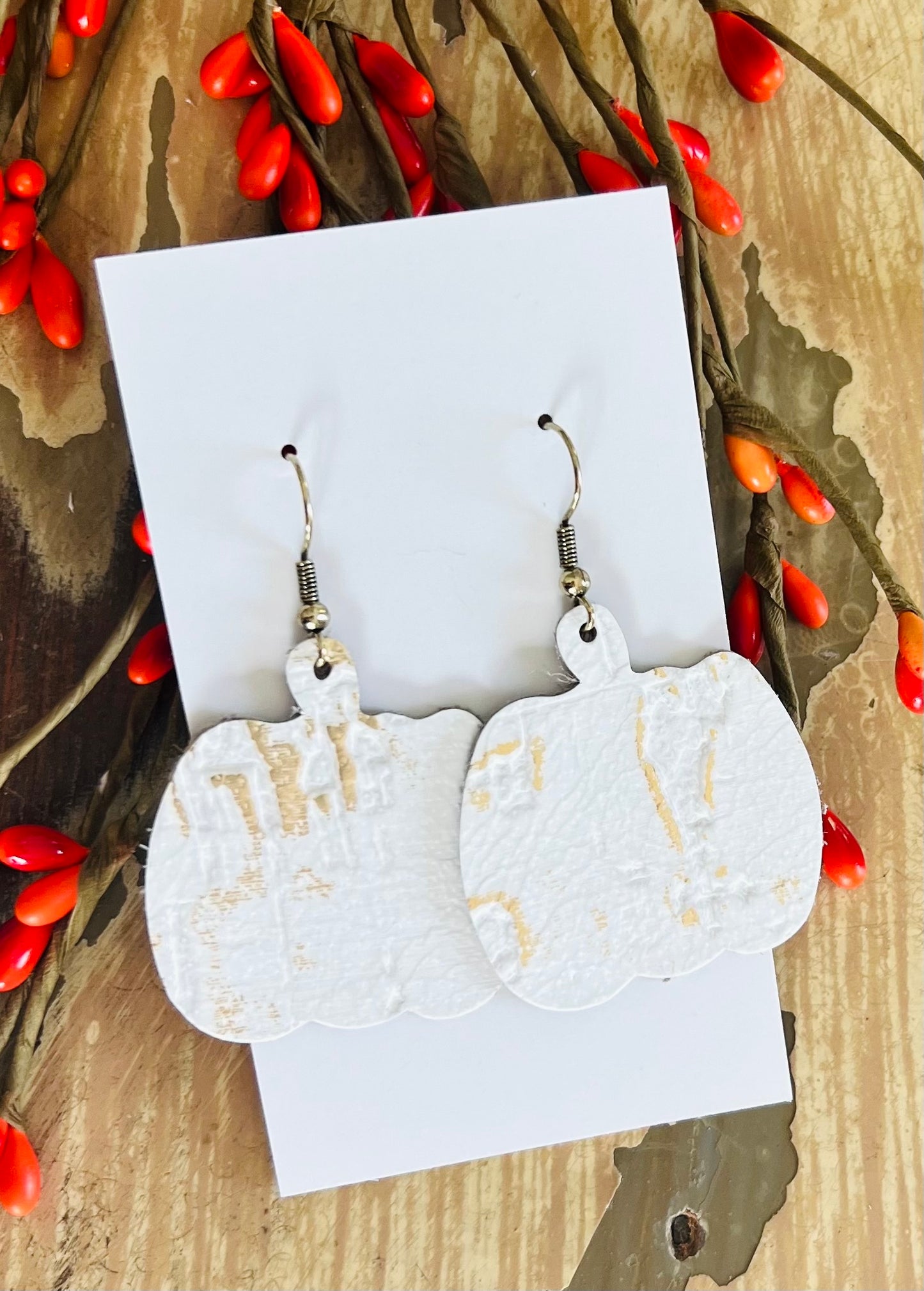 Pumpkin Leather Earrings