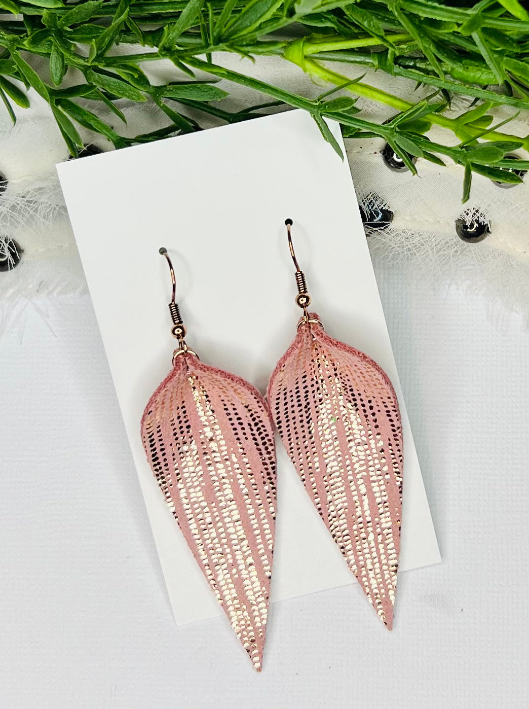 Ethereal Feathers Leather Earrings