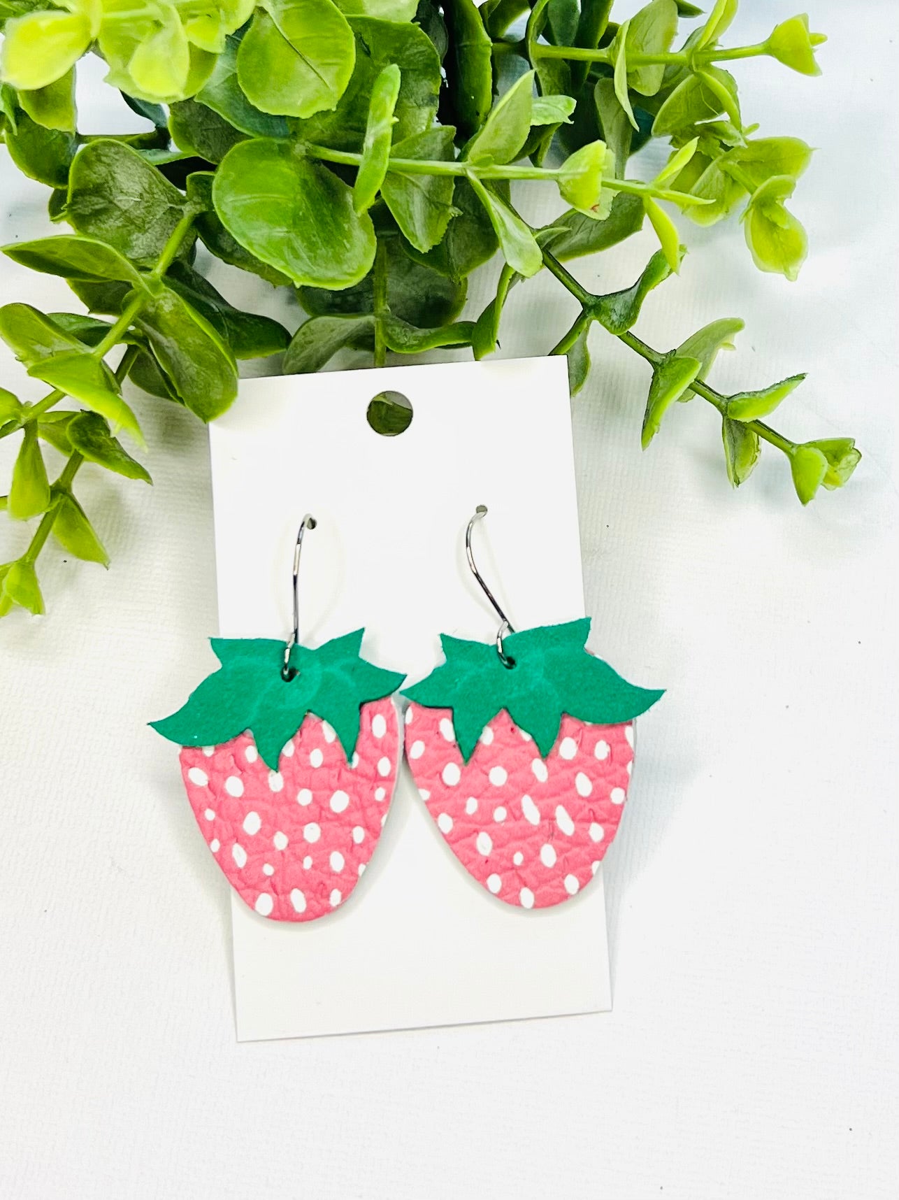 Strawberry Fields Forever Leather Earrings 🍓