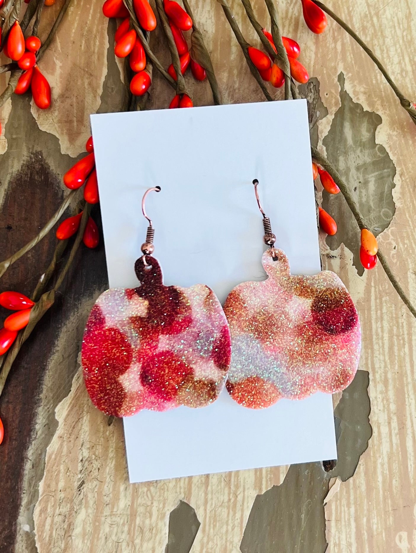 Pumpkin Leather Earrings