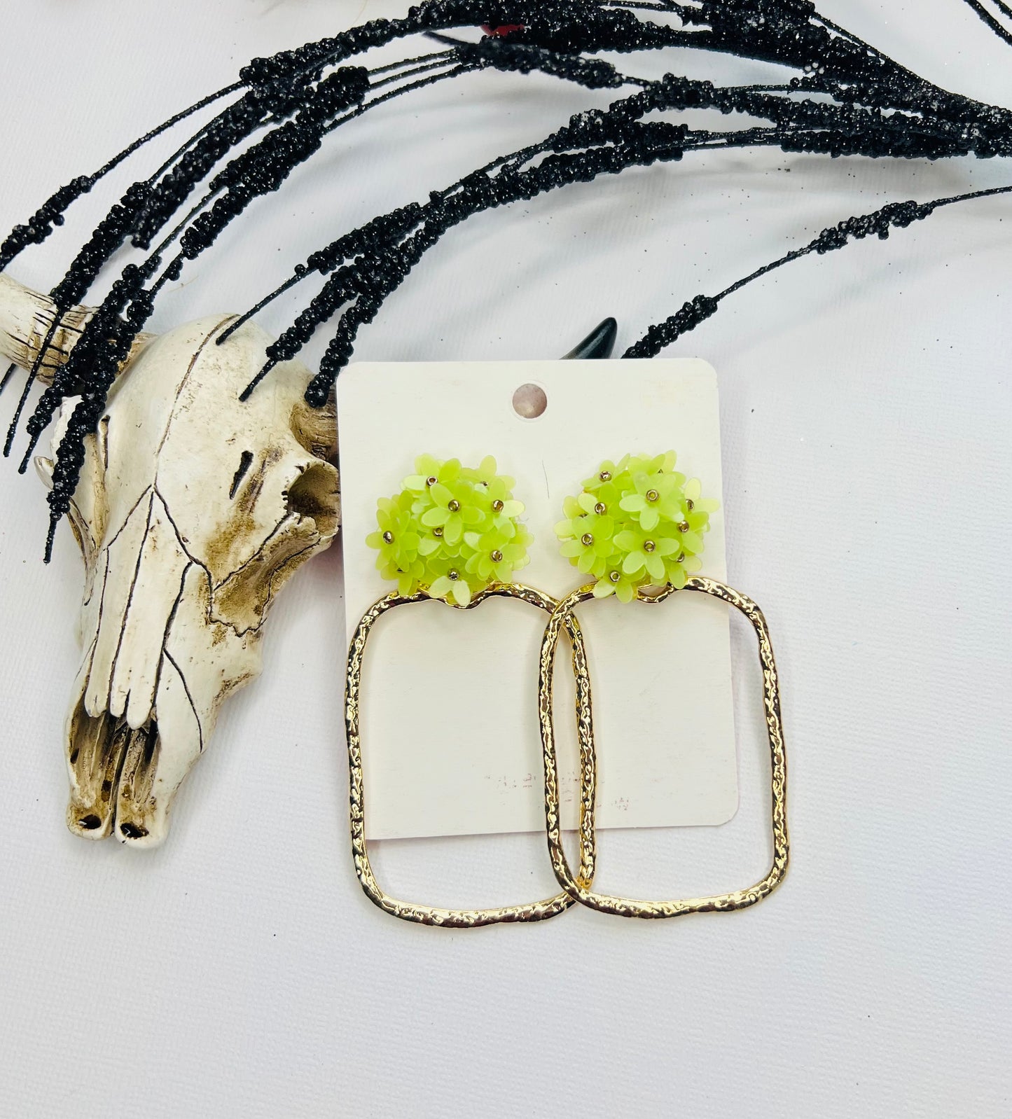 Lime Floral SQ Showstopper Earrings