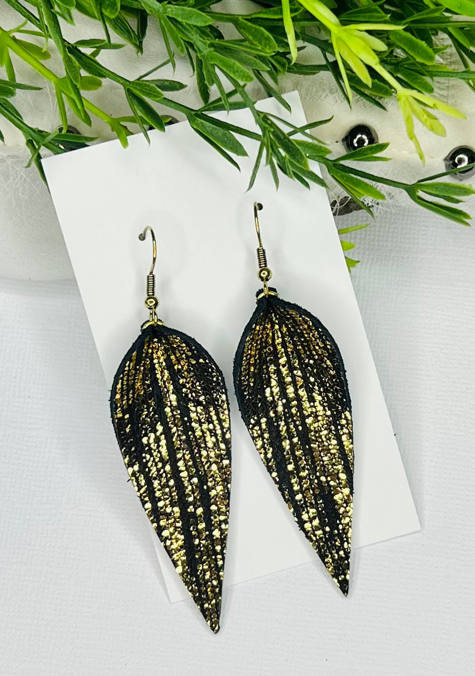 Ethereal Feathers Leather Earrings