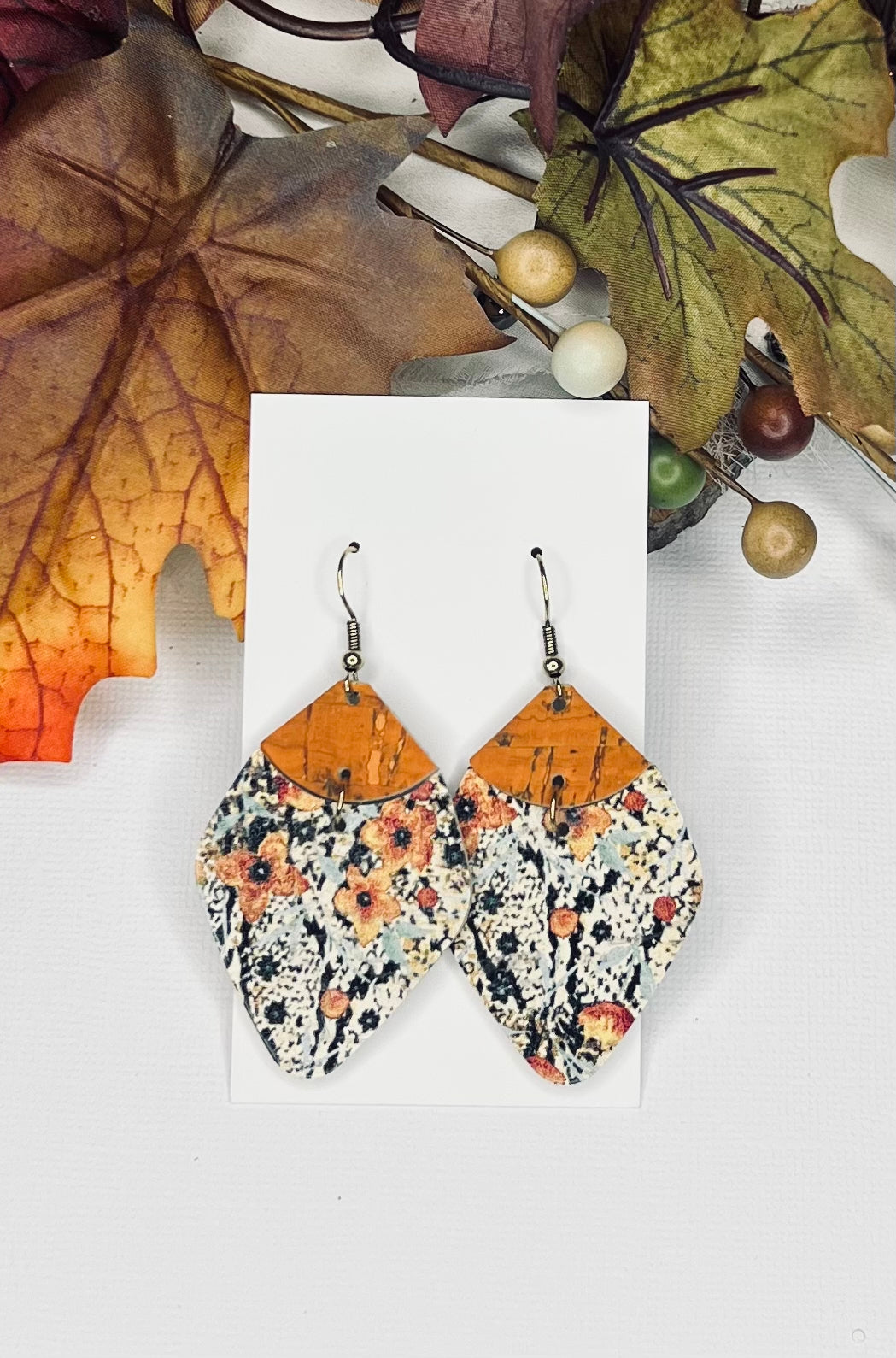 Fall Kate Floral Leather Earrings