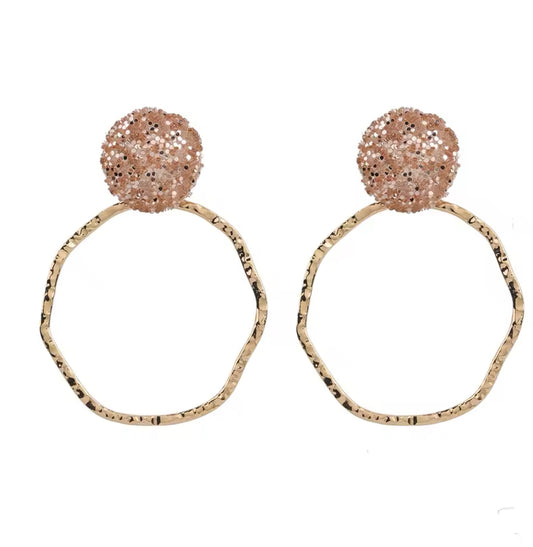 Rose Gold Glitter RD Showstopper Earrings