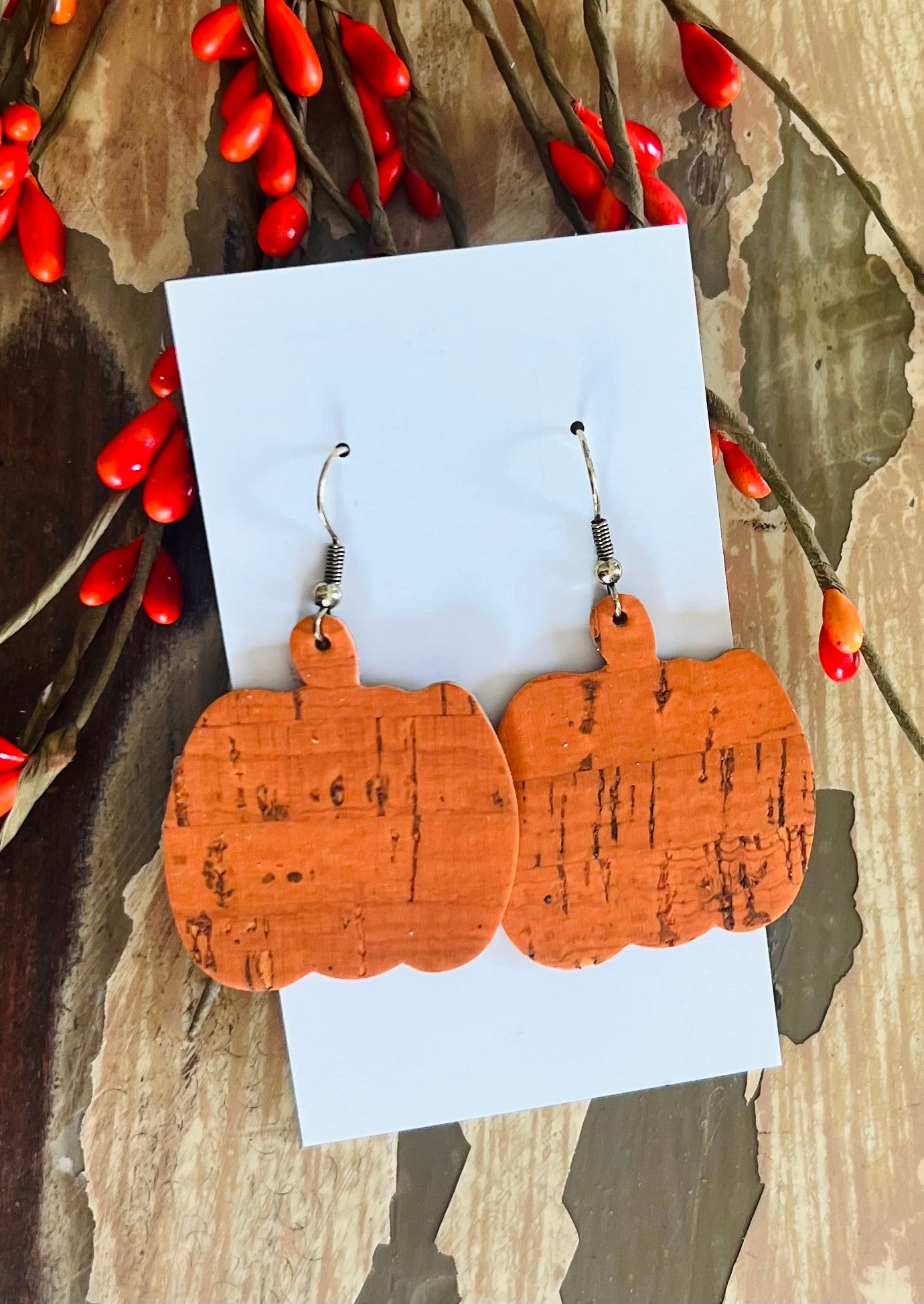 Pumpkin Leather Earrings