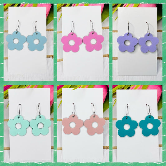 Spring Blossoms Leather Earrings