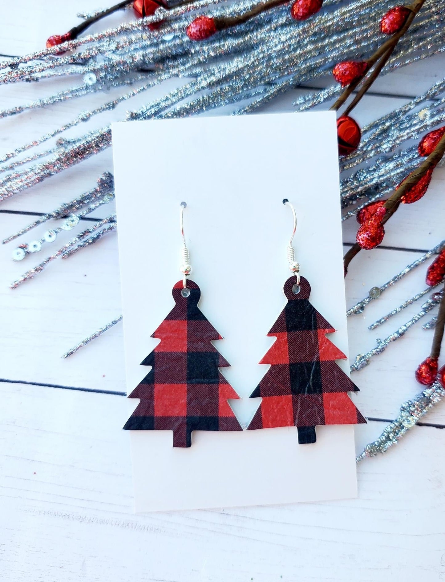 Oh Christmas Tree Leather Earrings