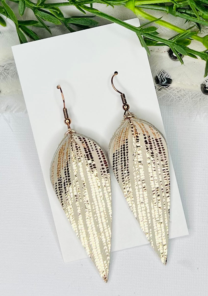 Ethereal Feathers Leather Earrings