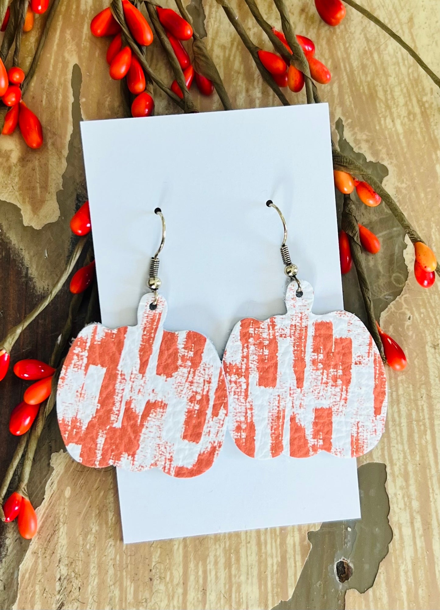 Pumpkin Leather Earrings