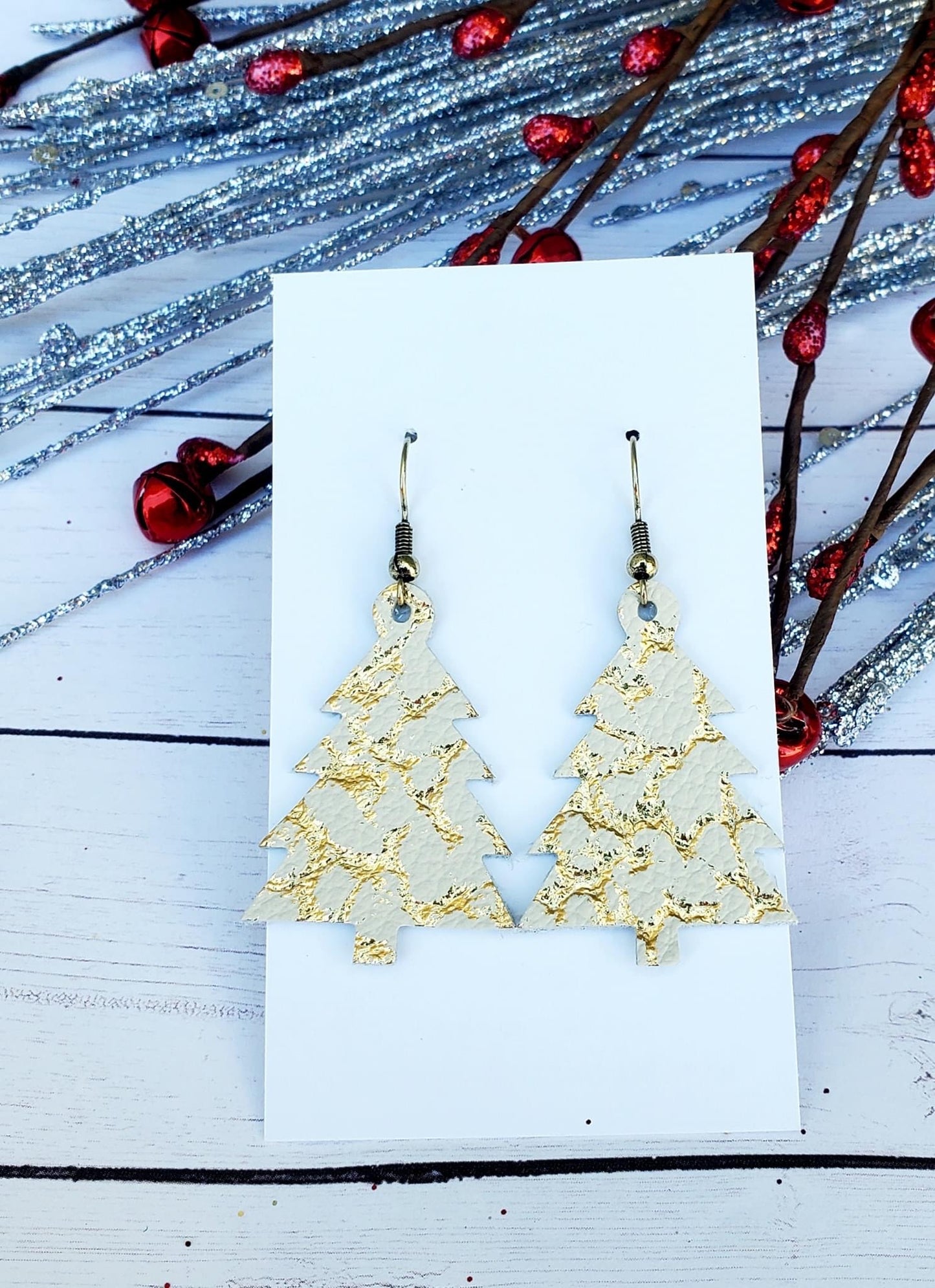 Oh Christmas Tree Leather Earrings