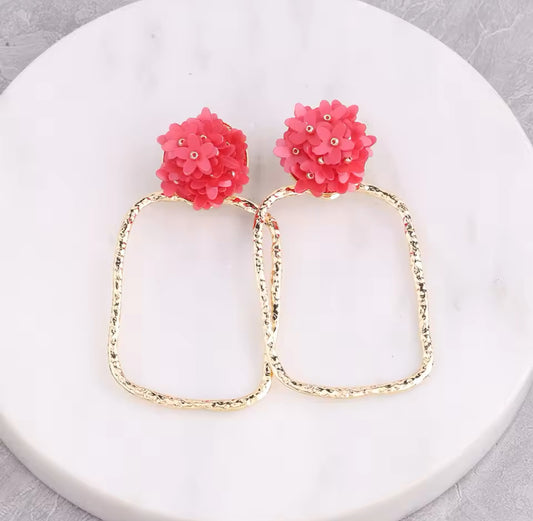 Red Floral SQ Showstopper Earrings