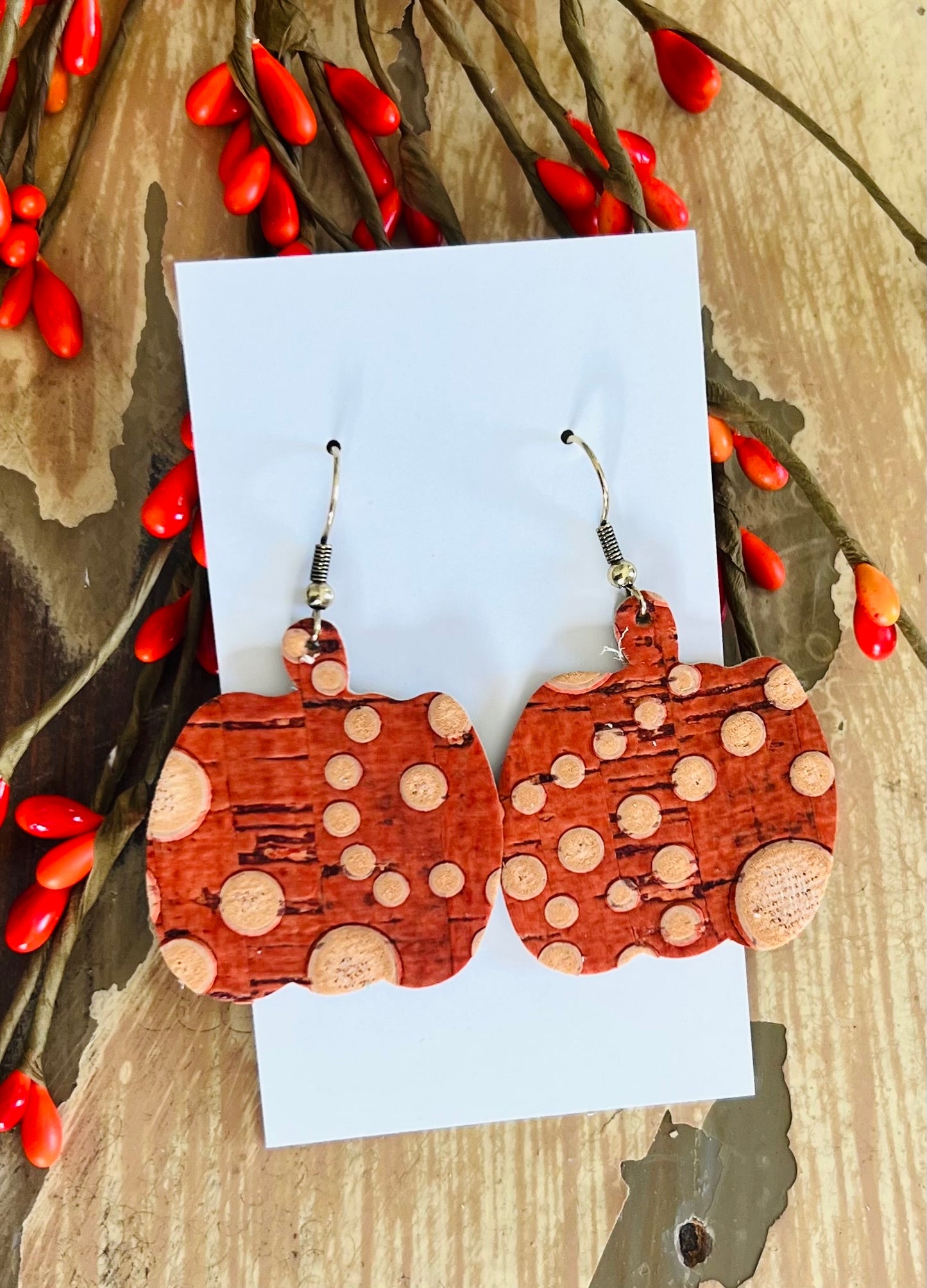 Pumpkin Leather Earrings