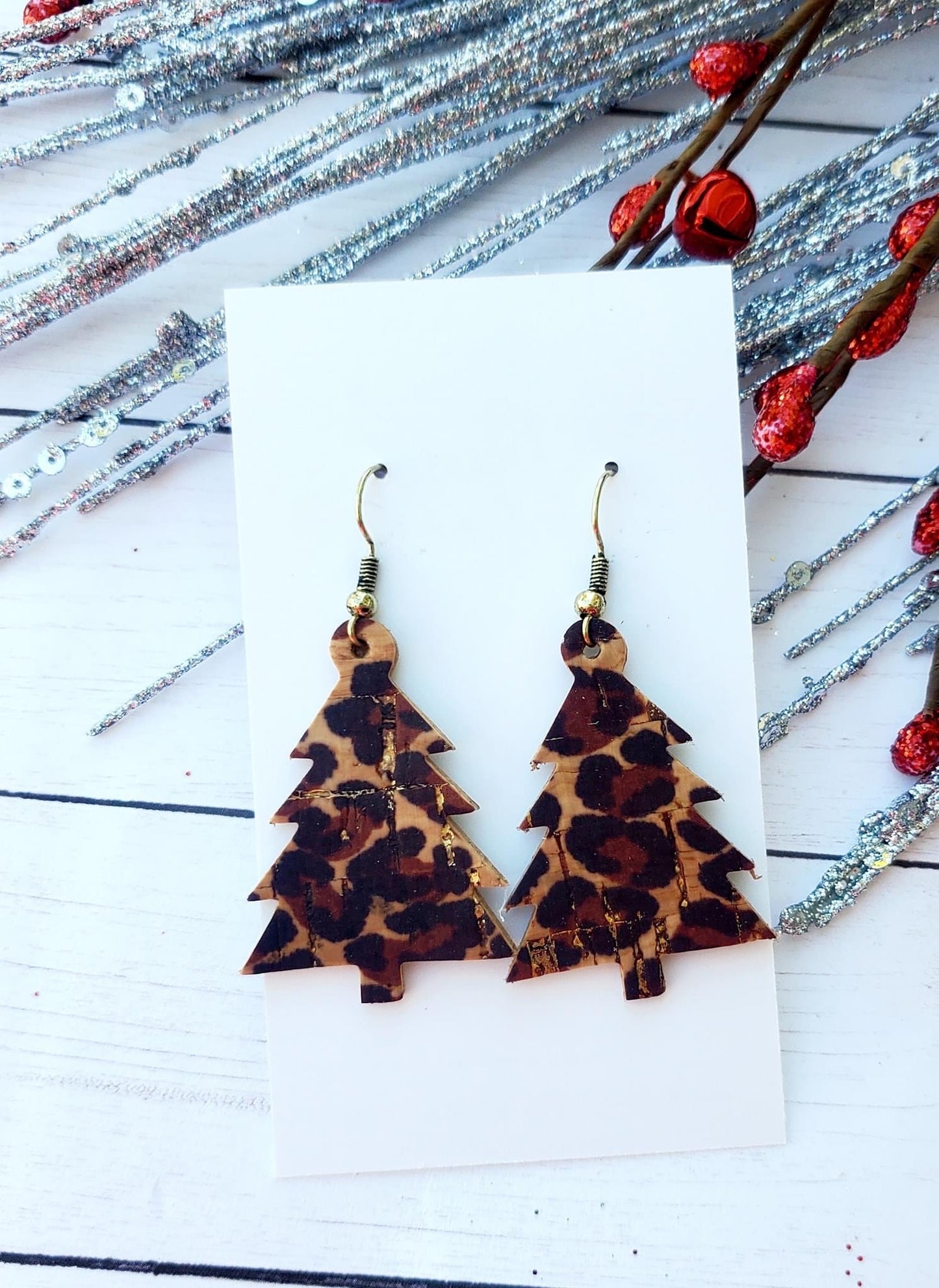 Oh Christmas Tree Leather Earrings