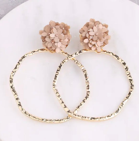 Taupe Floral RD Showstopper Earrings