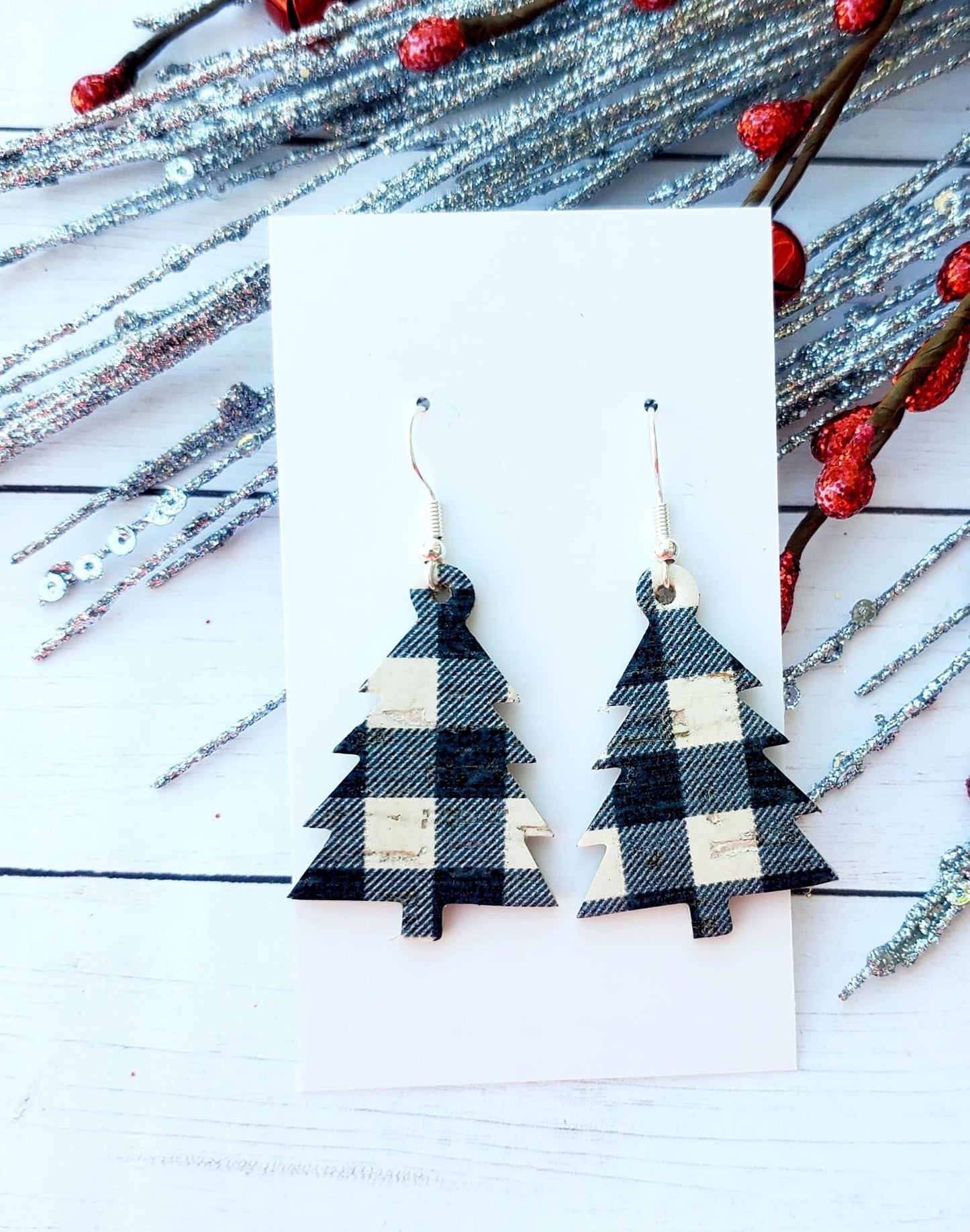 Oh Christmas Tree Leather Earrings