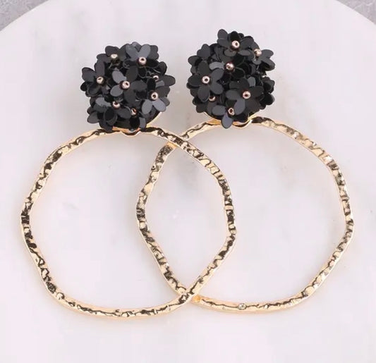 Black Floral RD Showstopper Earrings