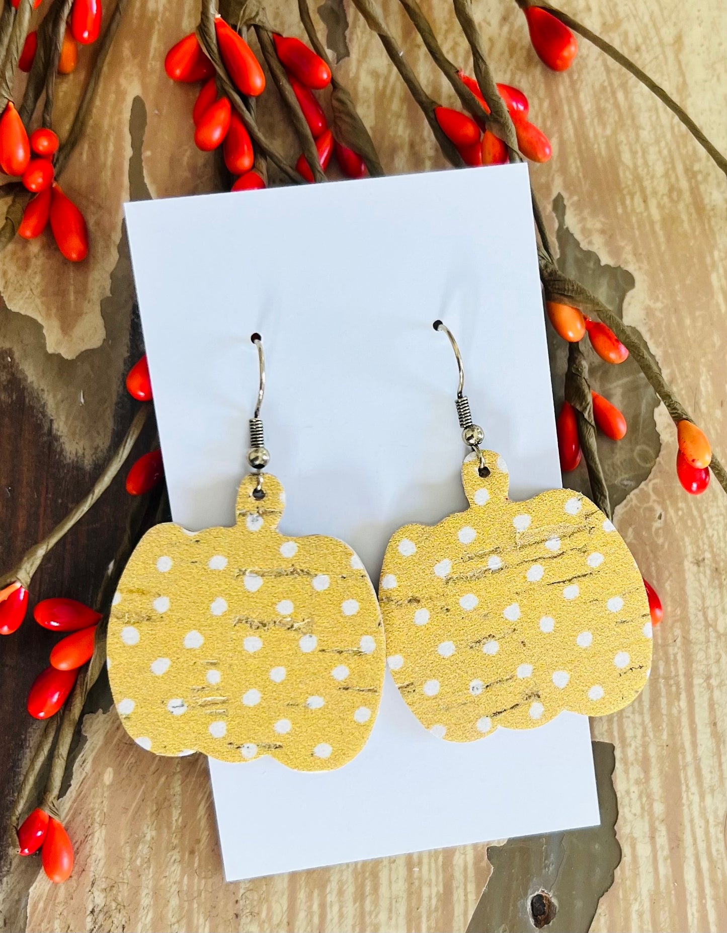 Pumpkin Leather Earrings