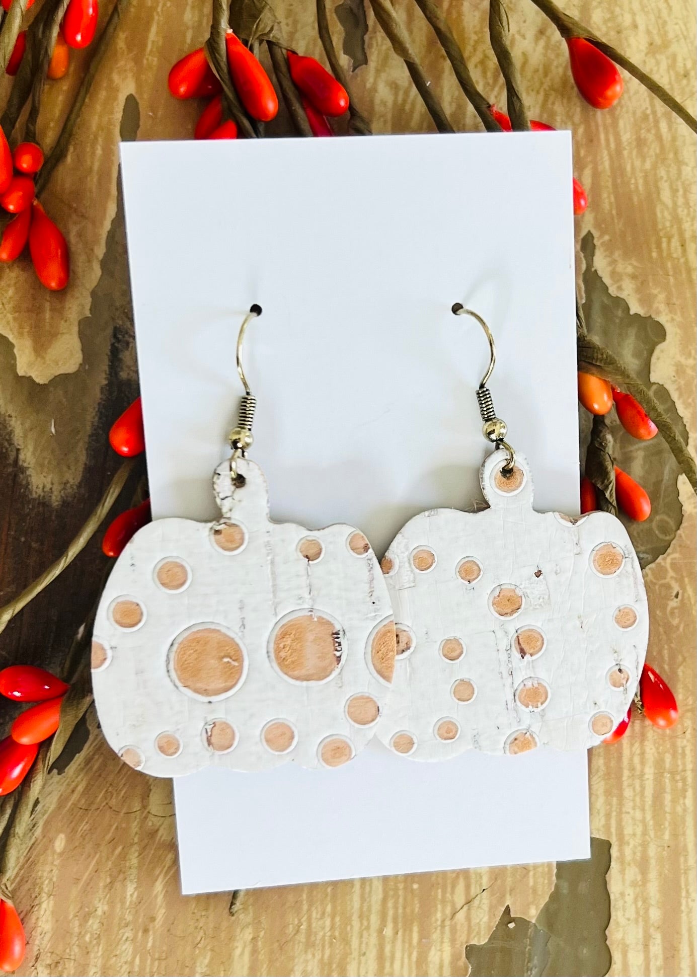 Pumpkin Leather Earrings