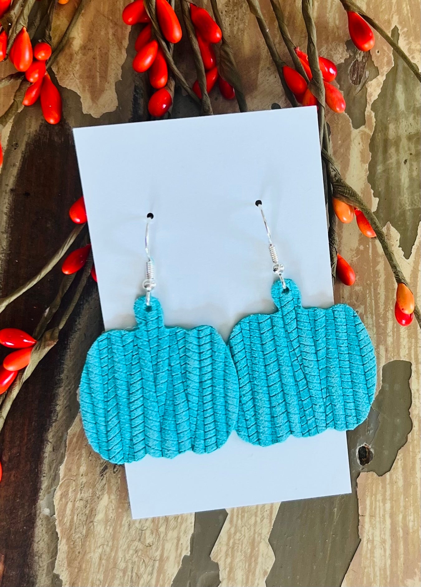 Pumpkin Leather Earrings