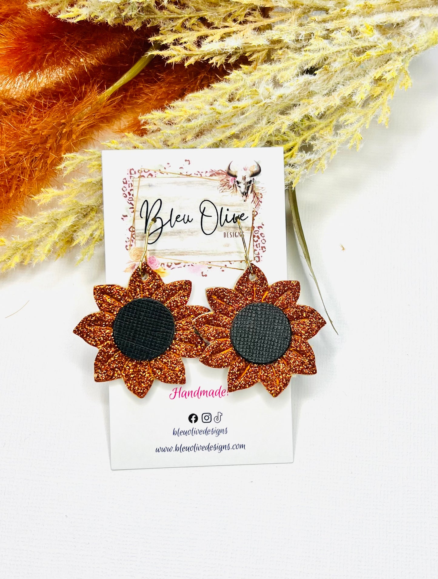 Sunflower Fields… Forever Leather Earrings 🌻