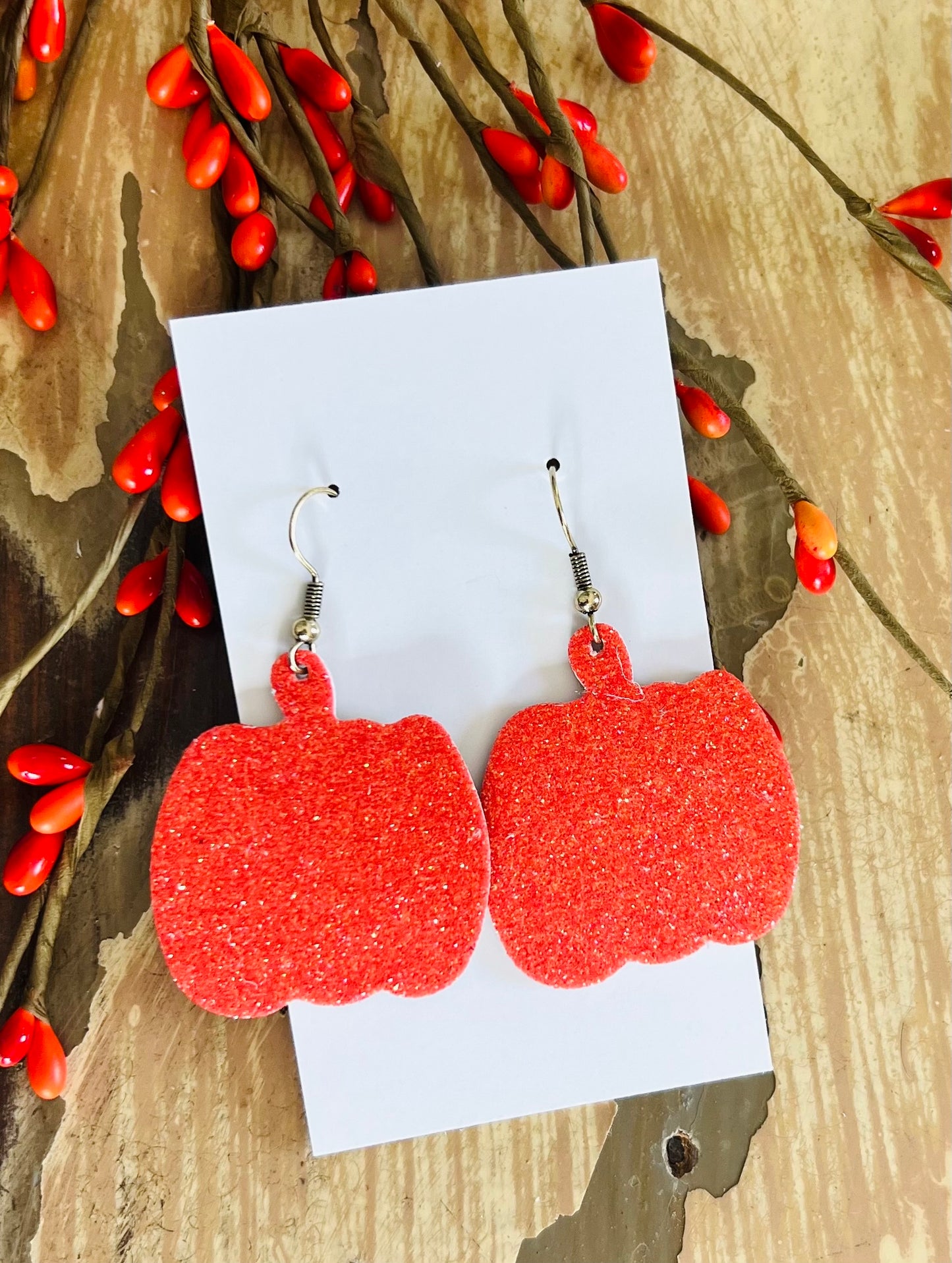 Pumpkin Leather Earrings