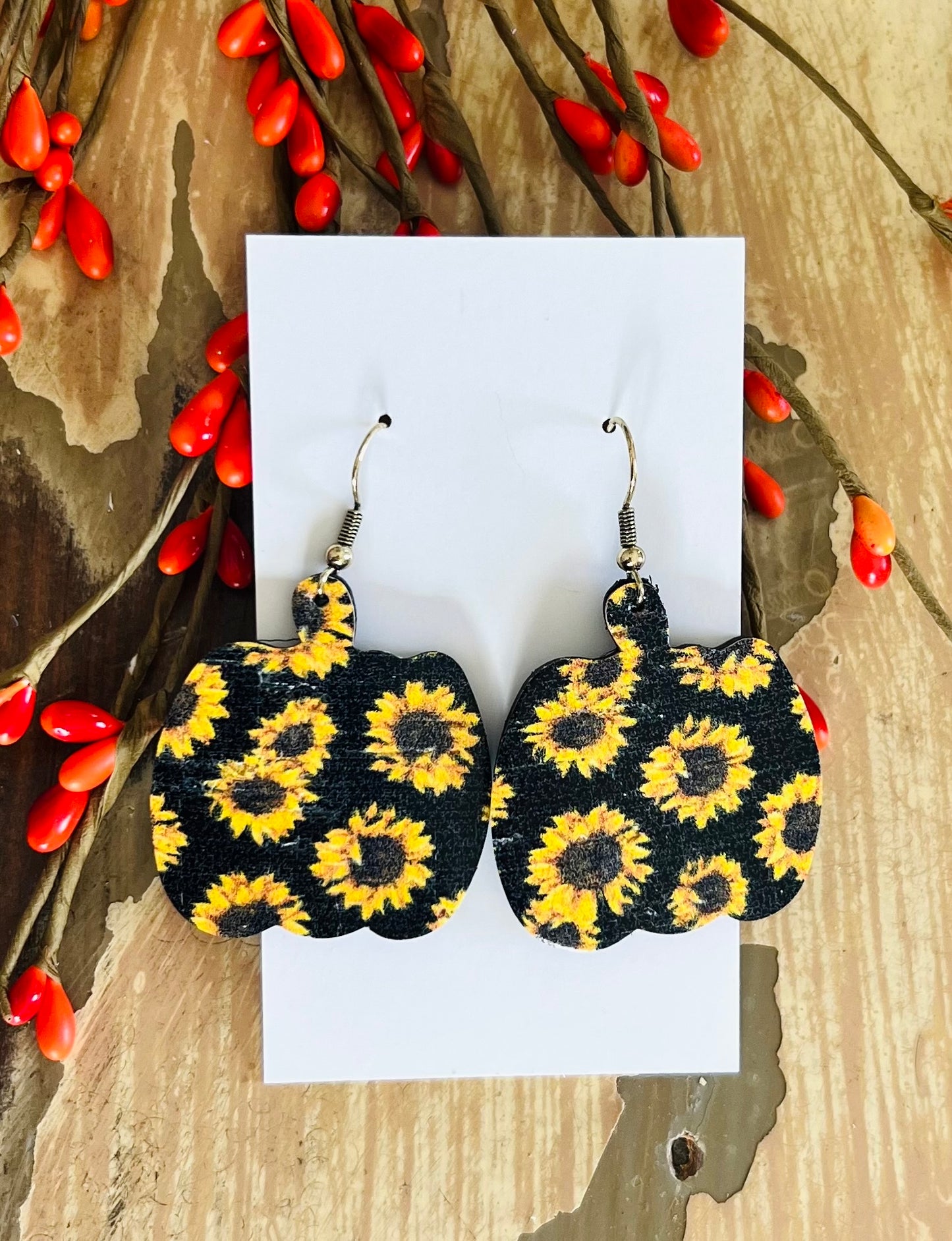 Pumpkin Leather Earrings