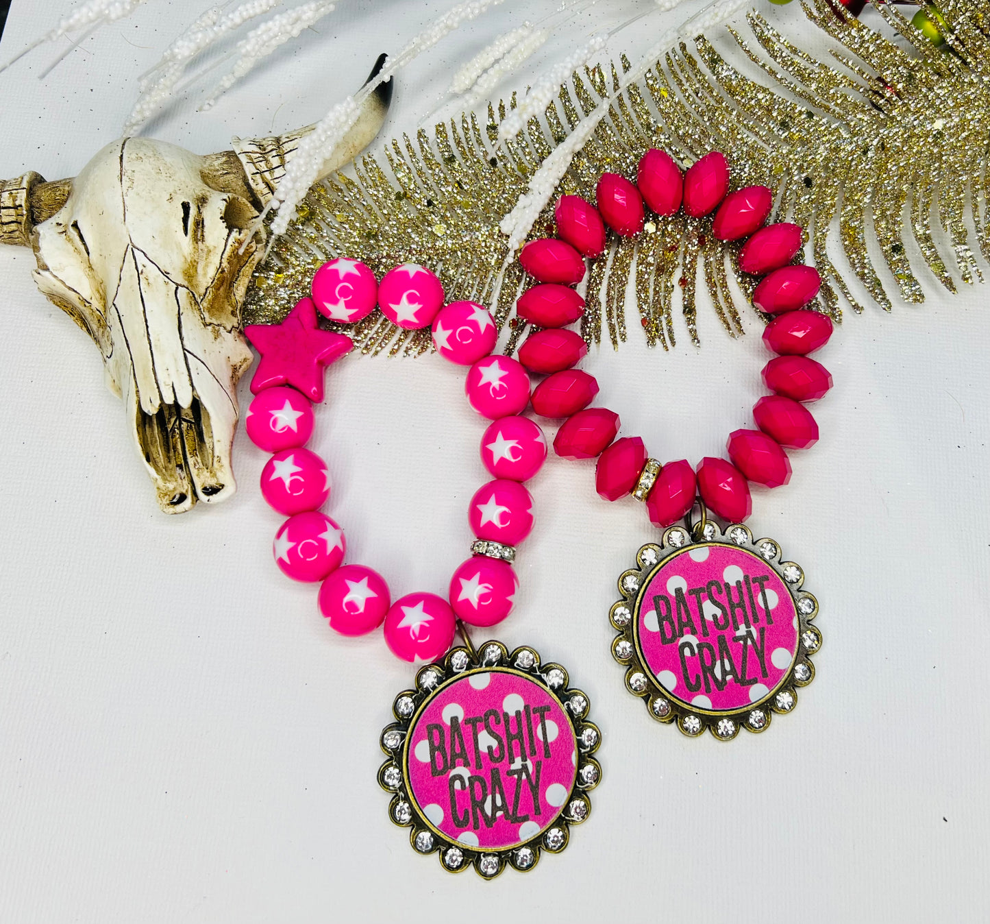 Bat Sh*t Crazy Beaded Stretch Bracelet Set
