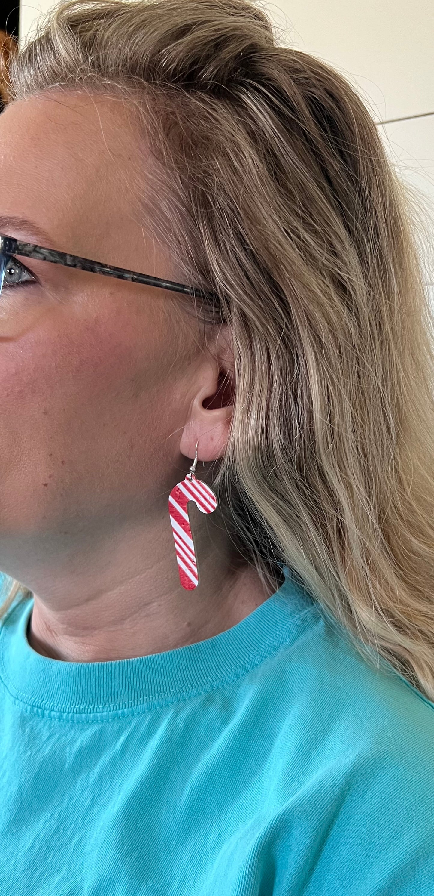 Candy Cane Lane Leather Earrings