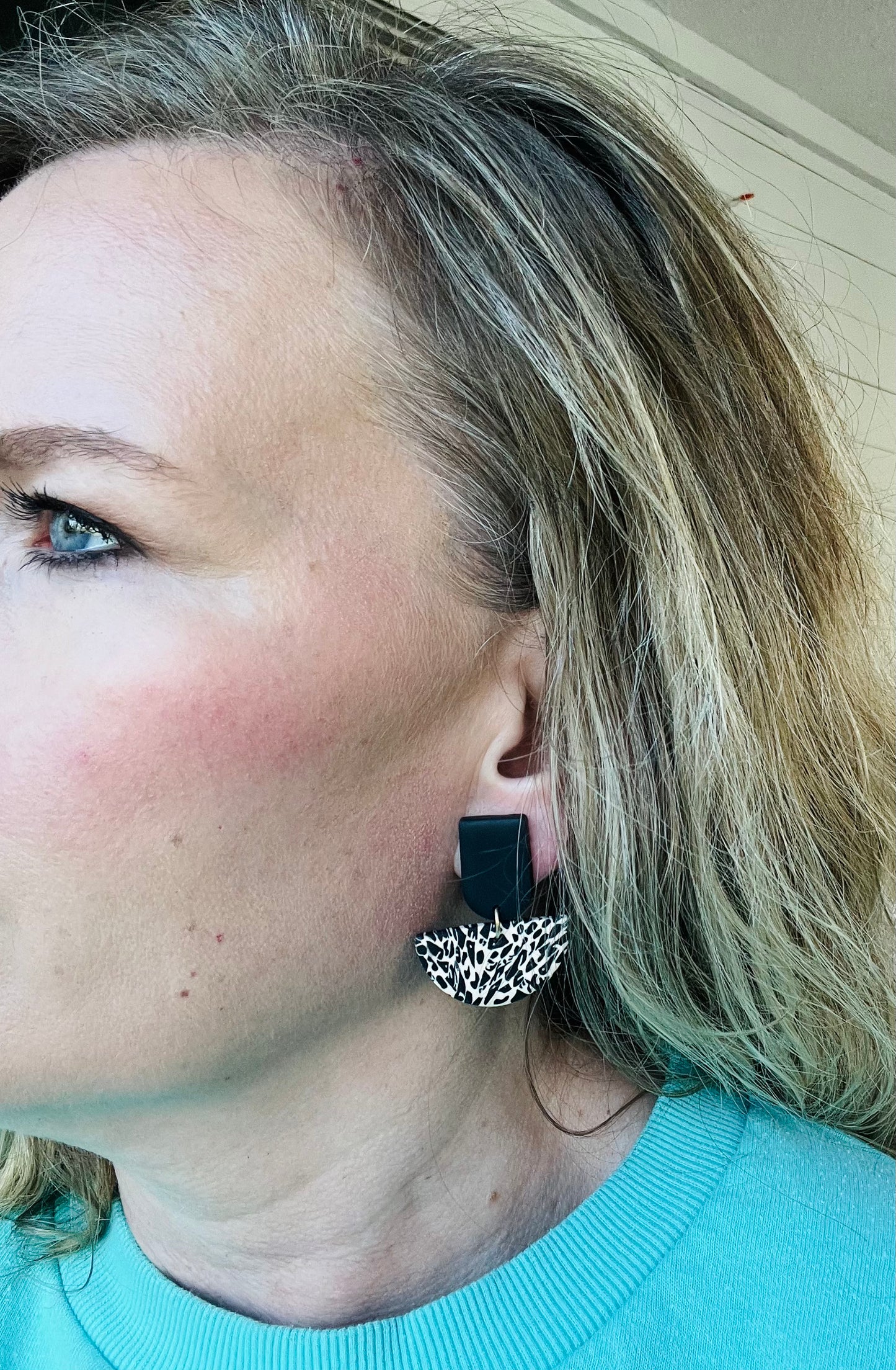 Leopard Polymar Clay Earrings