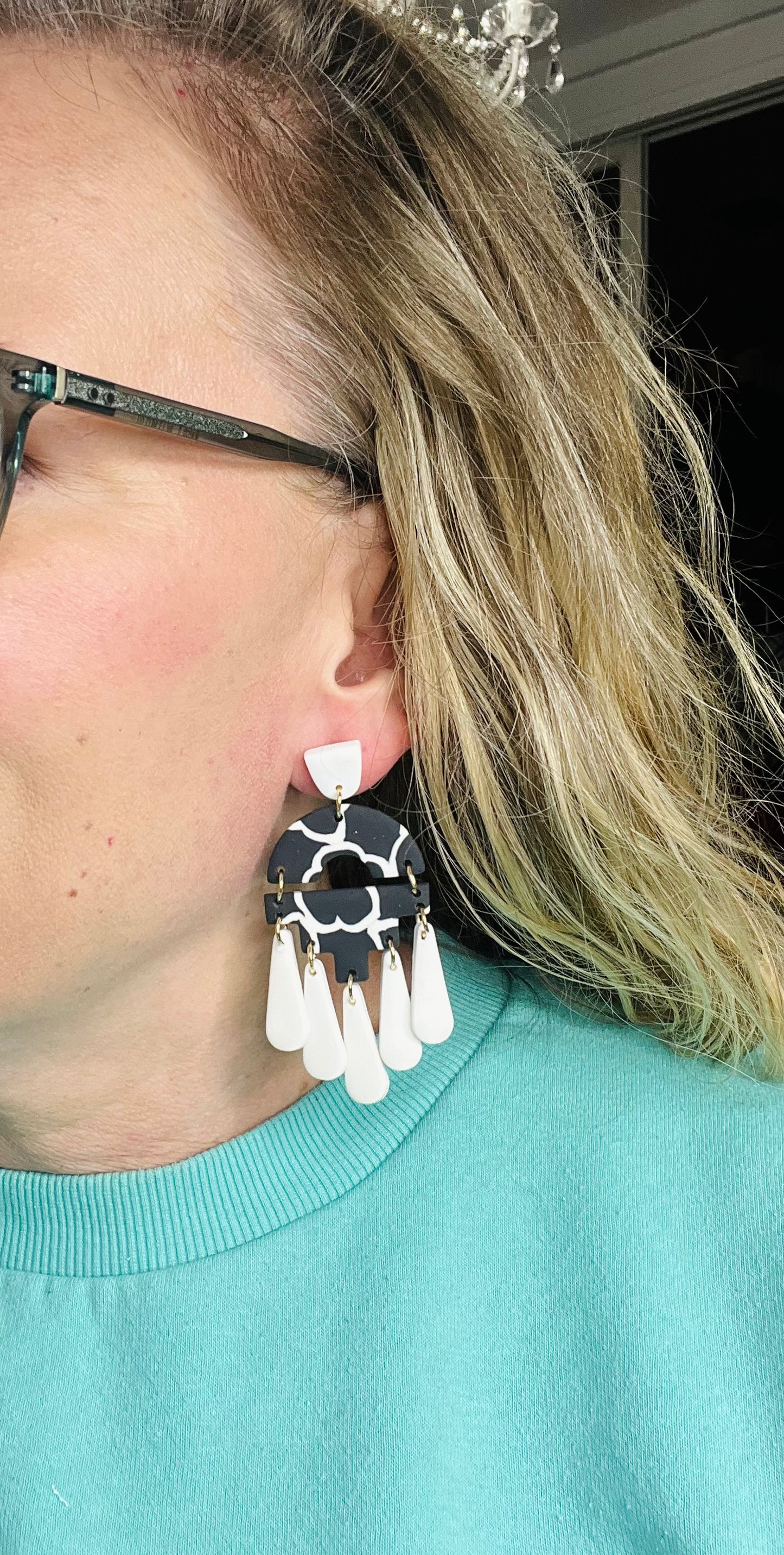 BW Chandalier Polymar Clay Earrings