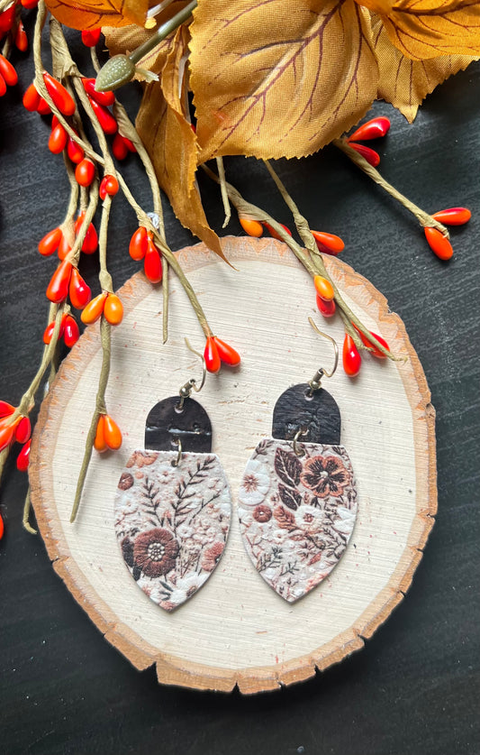 Wildflower Beauty Leather Earrings