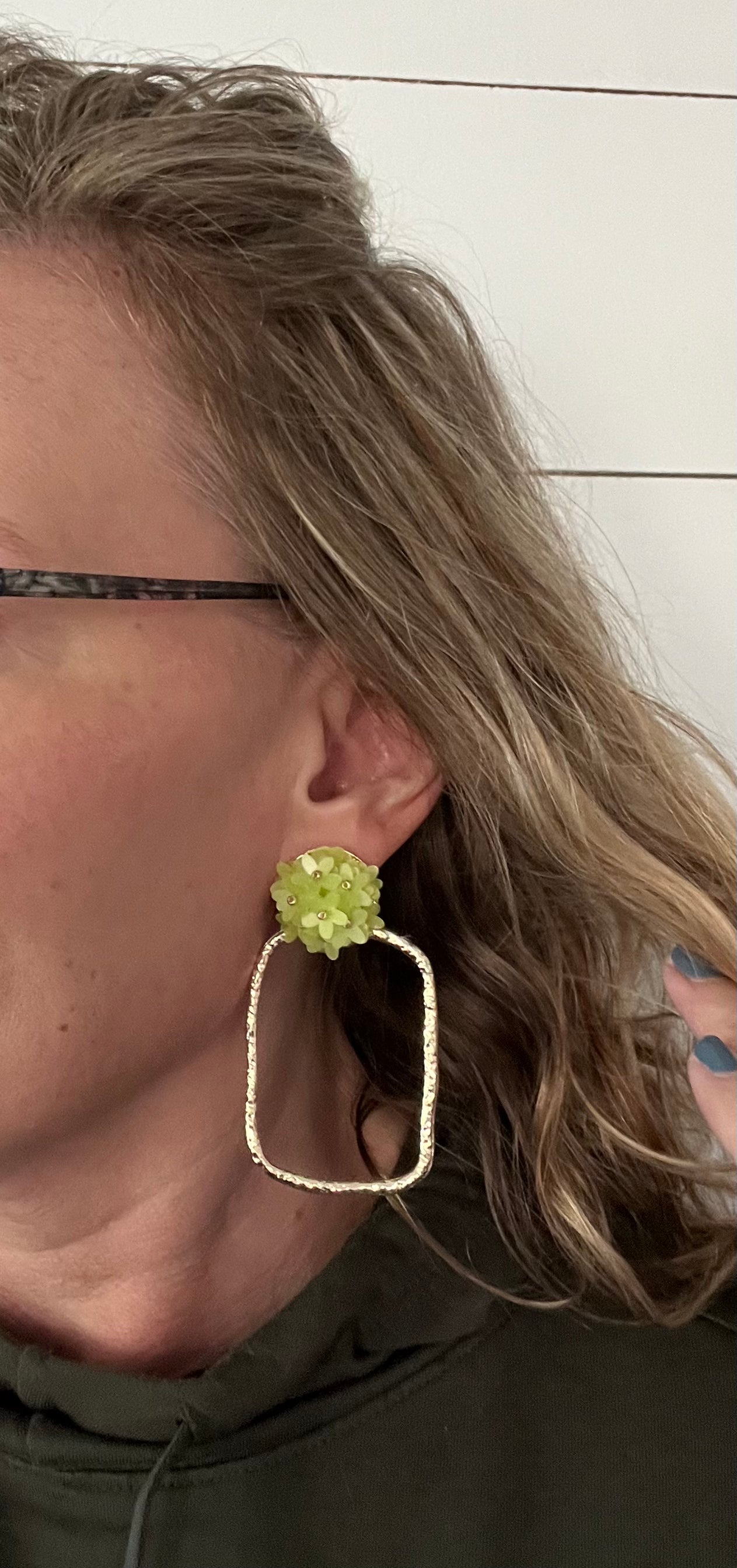 Lime Floral SQ Showstopper Earrings