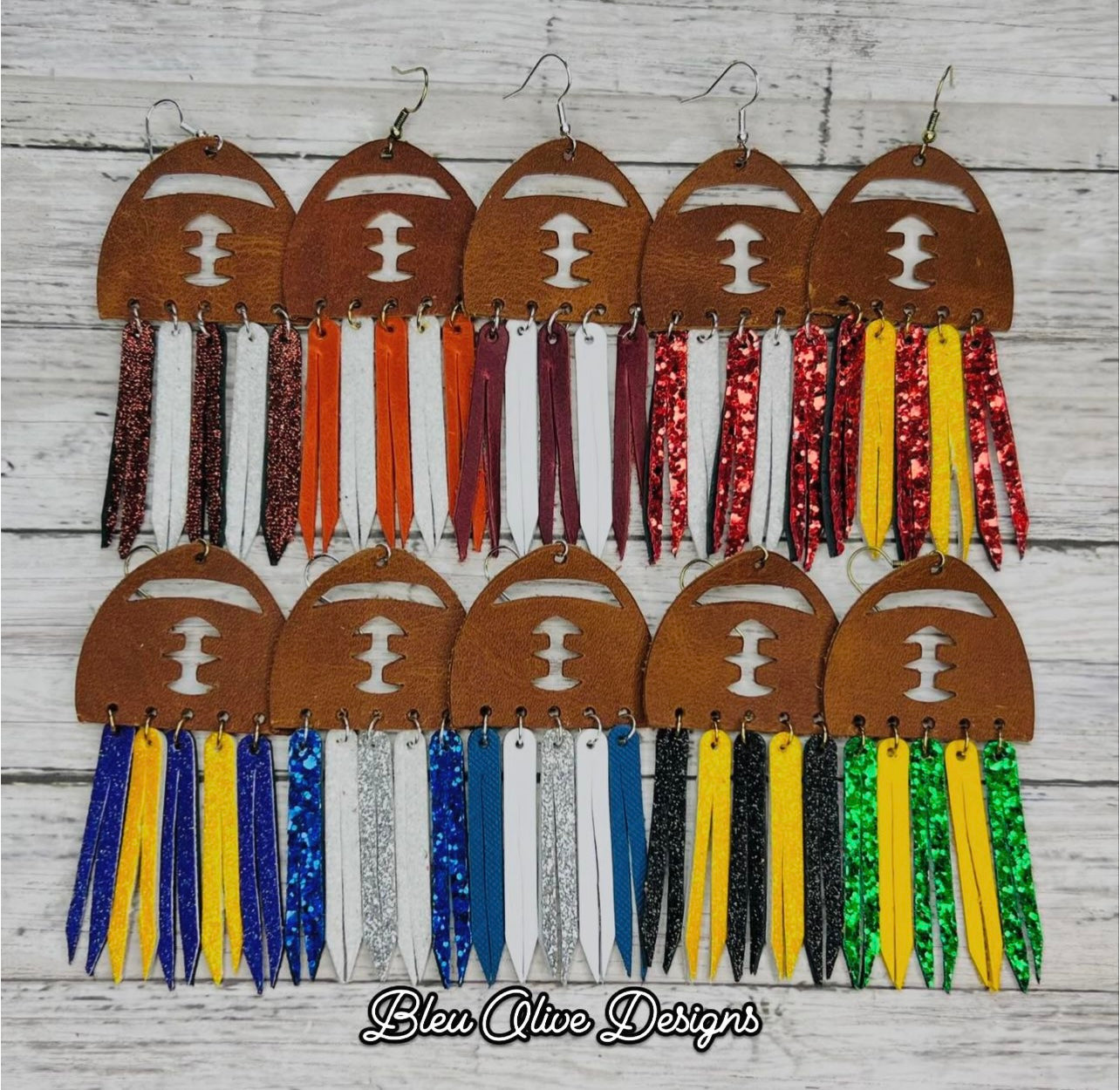 Team Spirit Football Leather Earrings 🏈🏈