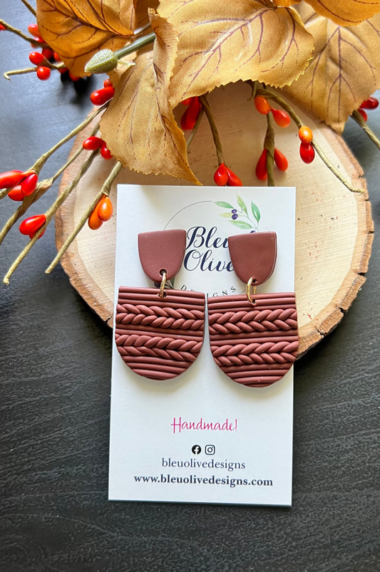 Braided Boho Polymar Clay Earrings