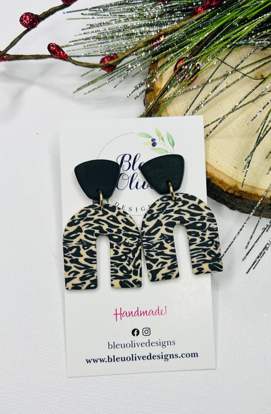 Leopard Arch Polymar Clay Earrings