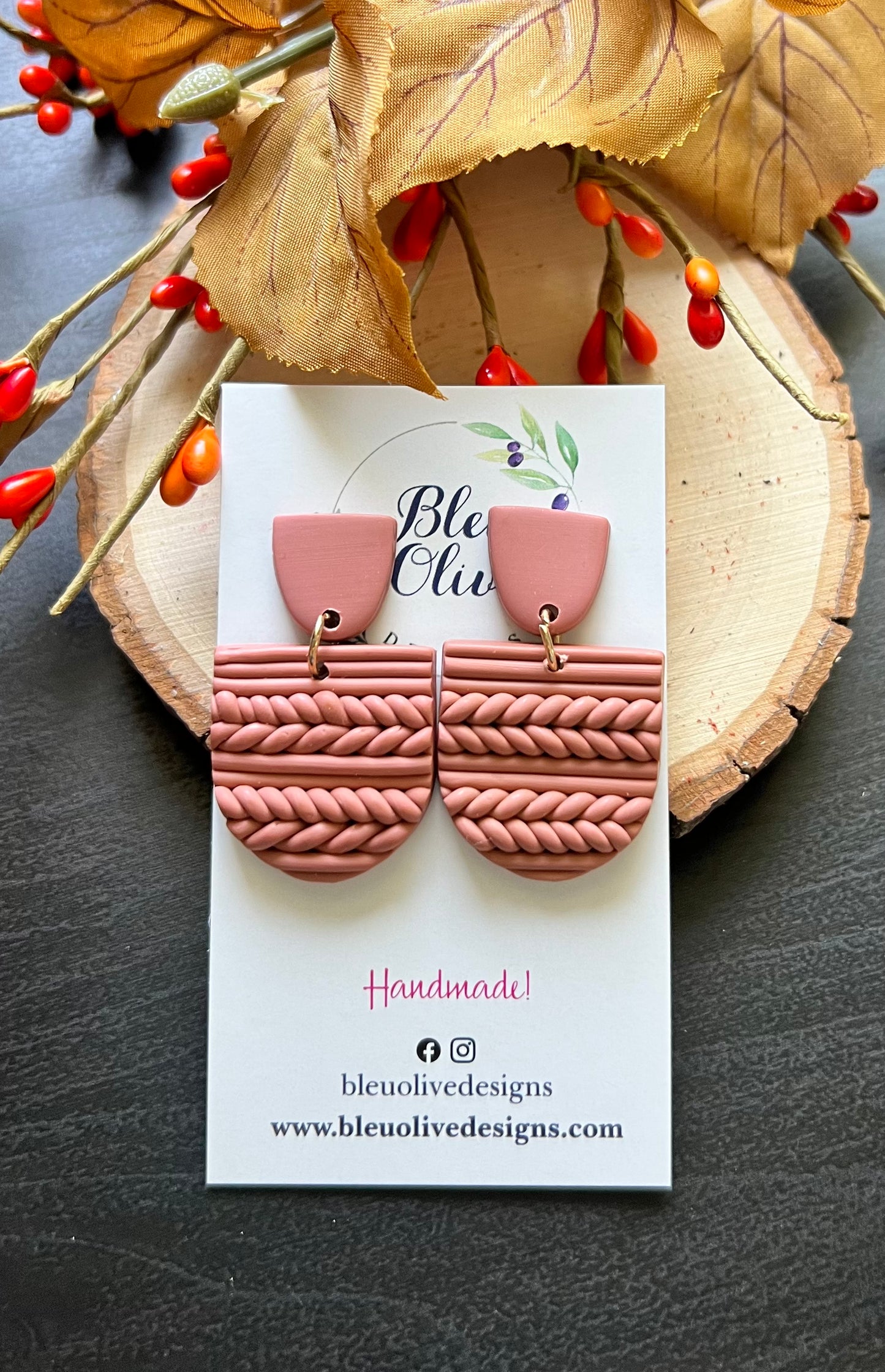 Braided Boho Polymar Clay Earrings