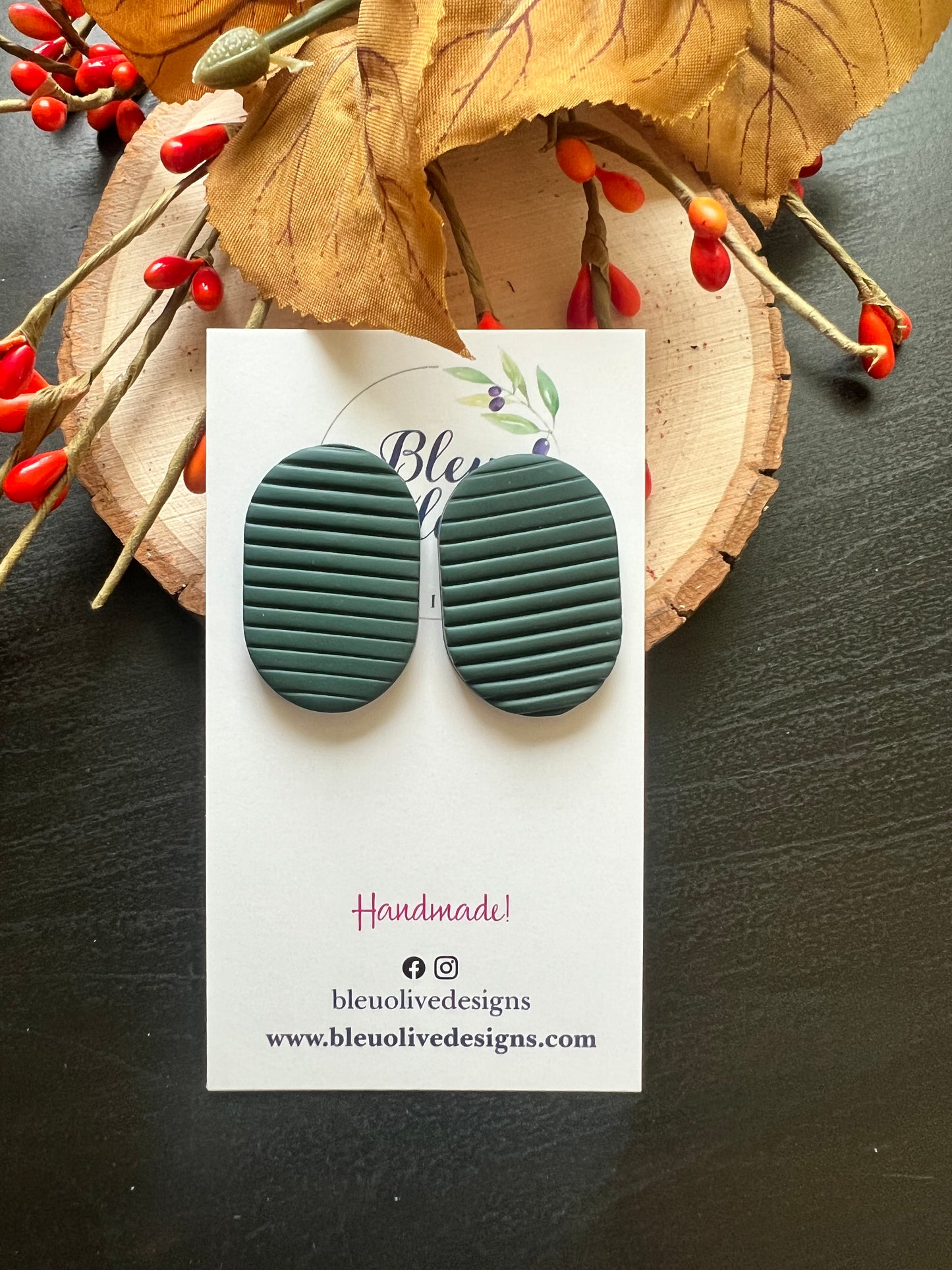 Grooved Polymar Clay Stud Earrings