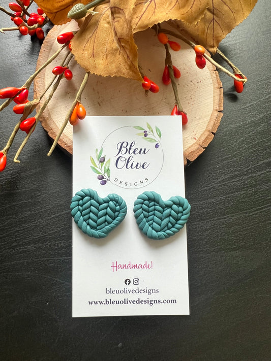 Braided Polymar Clay Stud Earrings