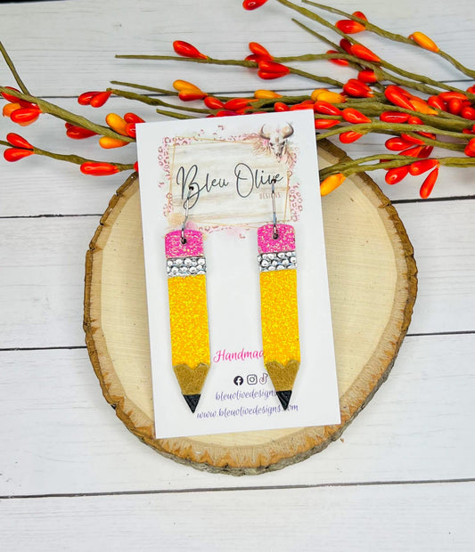 Pencil Leather Earrings